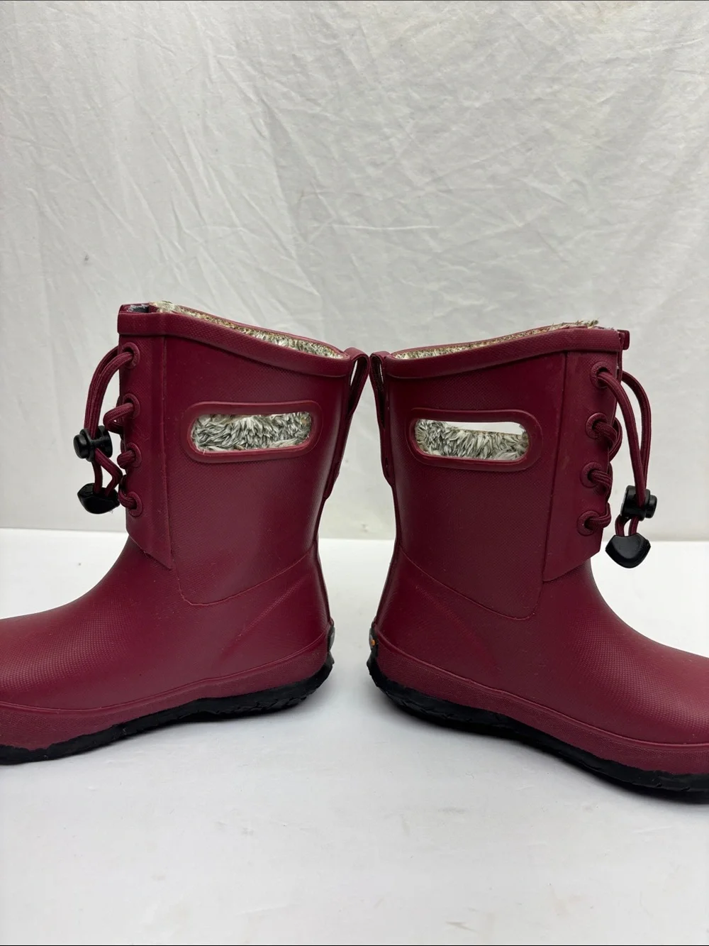 Bogs Amanda Kids Burgundy Waterproof Rain Boots, SZ 11 toddler girl, 2(BA)